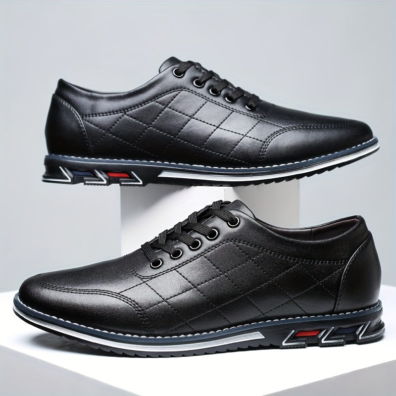 Zapatos de Vestir para Hombre de Piel Artificial con Cordones y Suela de Goma